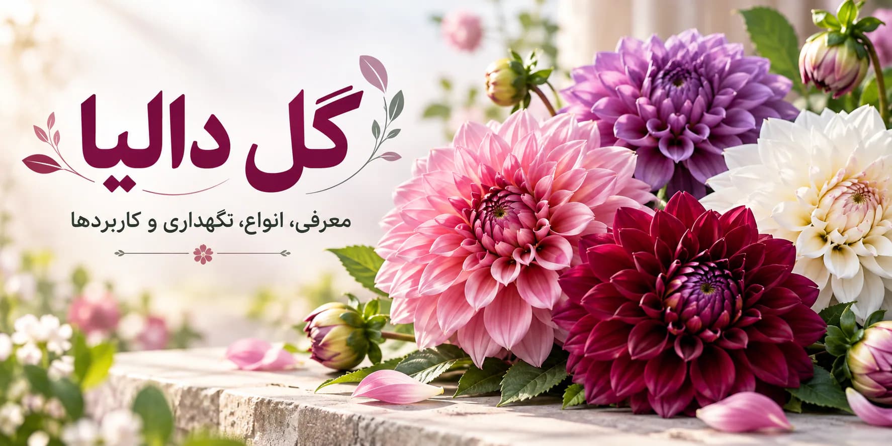 گل دالیا چیست؟ معرفی کامل، انواع، نماد، روش نگهداری و کاربردها - جان فلاور