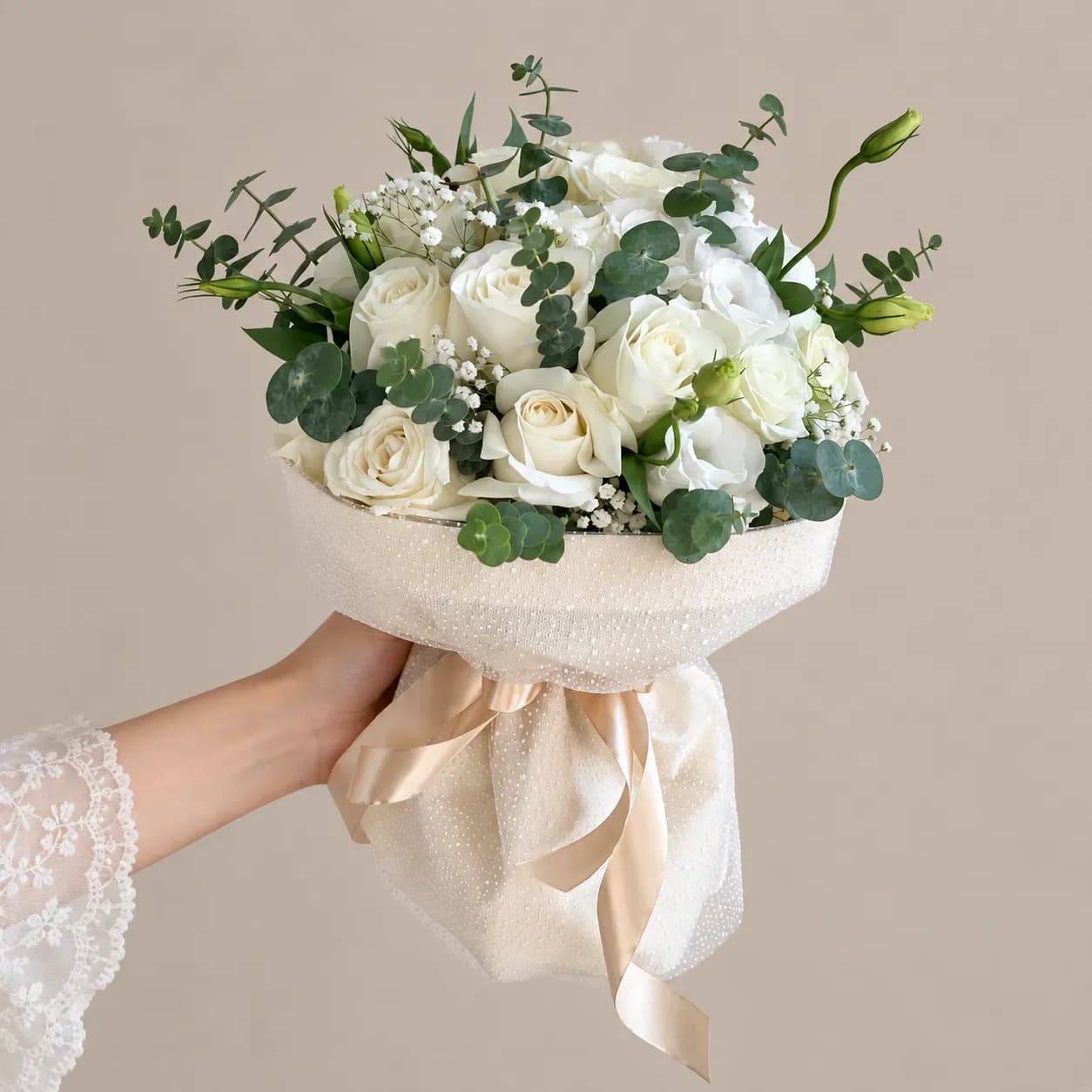 دسته گل عروس گرد — دسته گل عروس گرد