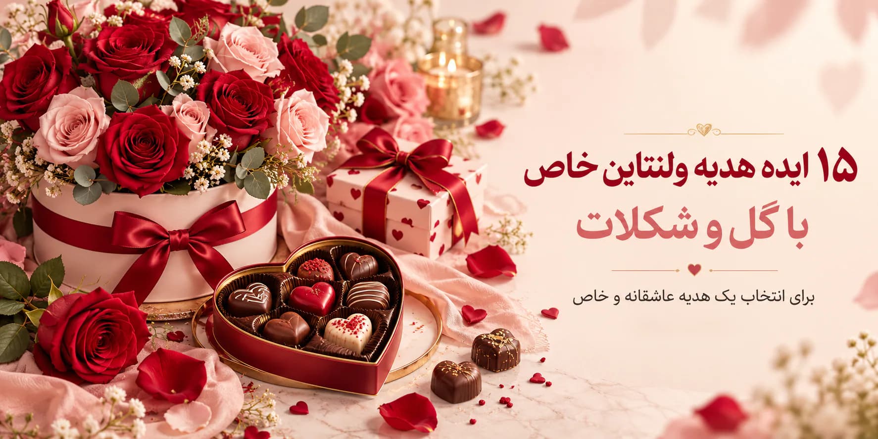 ۱۵ ایده هدیه ولنتاین خاص با گل رز و شکلات عاشقانه - جان فلاور